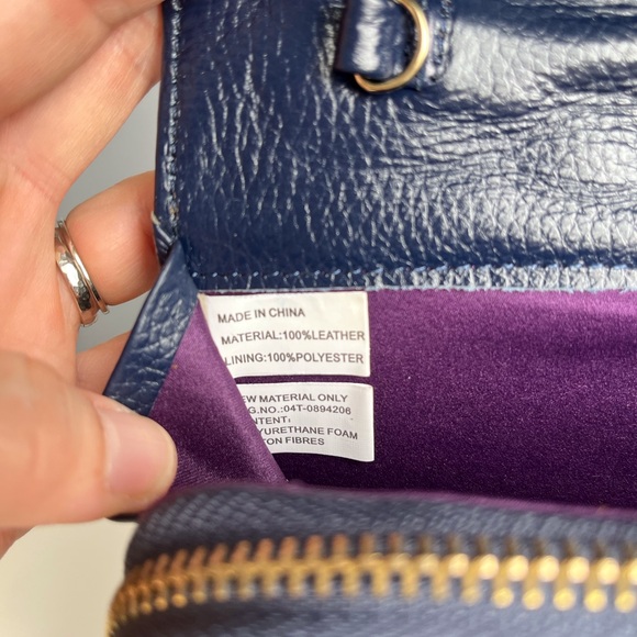 Zenith Navy Leather Quilted Purse - Picture 10 of 13